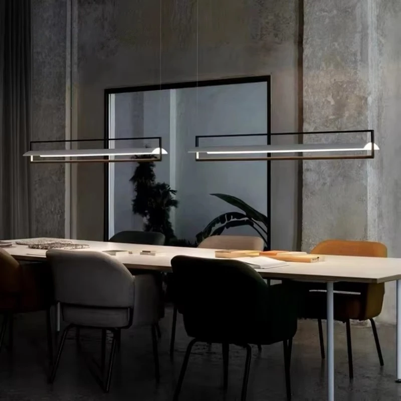Nordic Minimalist Modern Tile Strip Restaurant Chandelier Designer Creative Personality Office Bar Model Room Lamp