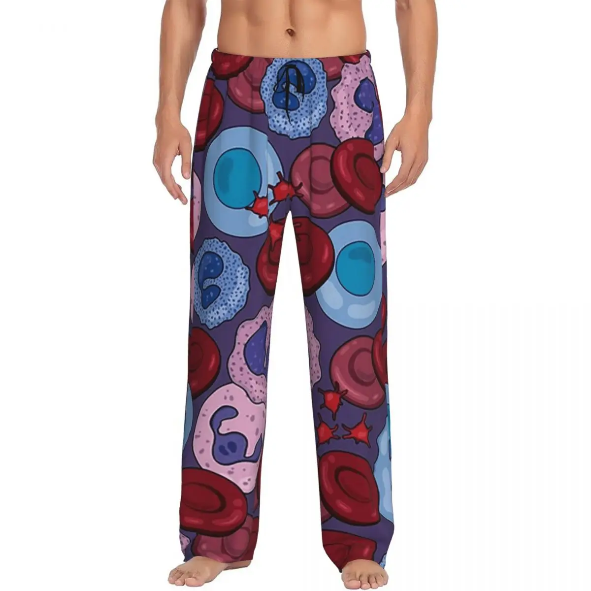 

Custom Hematology Blood Cells Medical Laboratory Scientist Pajama Pants Men Sleepwear Sleep Lounge Bottoms with Pockets