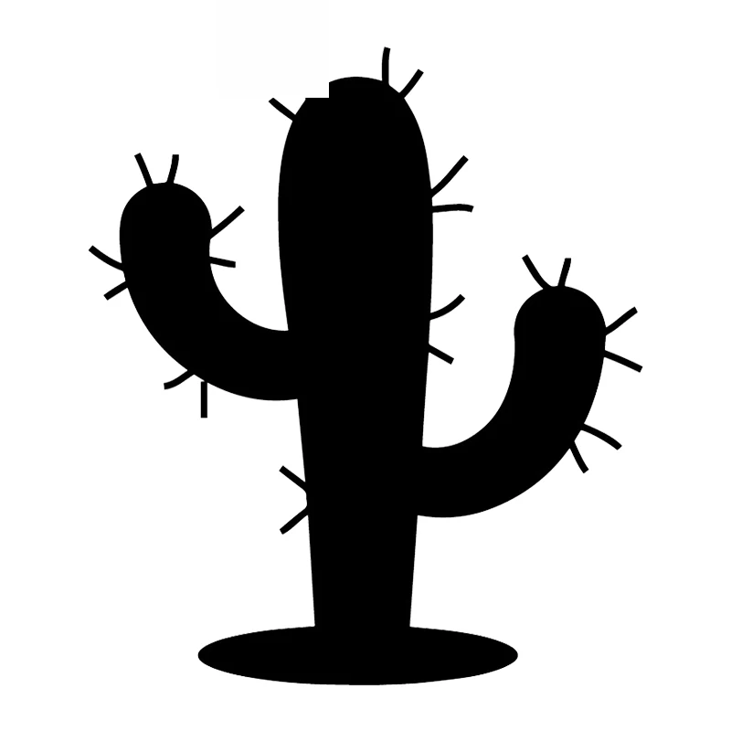 Cactus Plant Cartoon Car Sticker Window Door Decoration Fashion Decal Pvc Motorcycle Car Decal Sticker, Black/white, 17cm*15cm