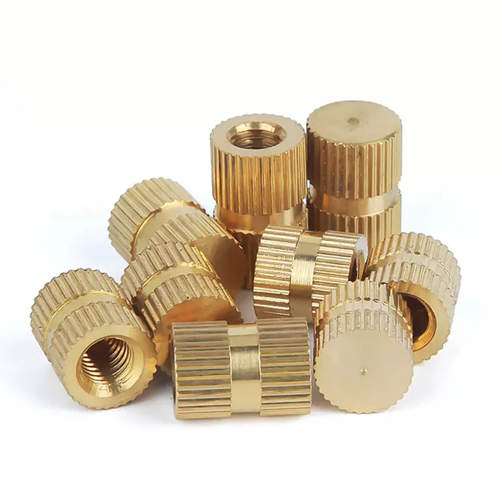 50-5pcs Solid Brass Single Pass Blind Hole Nuts M3 M4 M5 M6 M8 B Type Copper Injection Molding Knurl Thread Embedded Nutsert