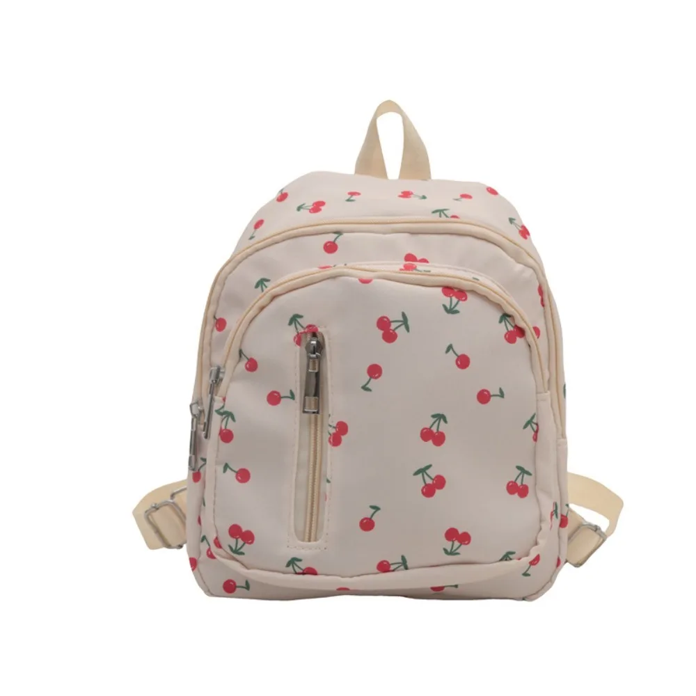 

Портативный модный рюкзак с вишневым узором, нейлоновый женский рюкзак с регулируемым ремешком, небольшой рюкзак большой вместимости