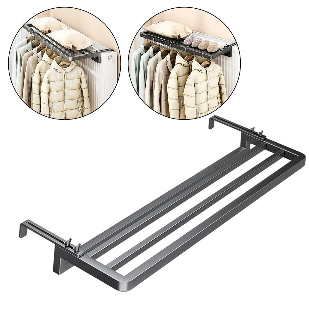 

Towel Rack Over Door Towel Bar Hanging Holder Stainless Steel Bathroom Kitchen Cabinet Grey Black Towel Rag Shelf Hanger