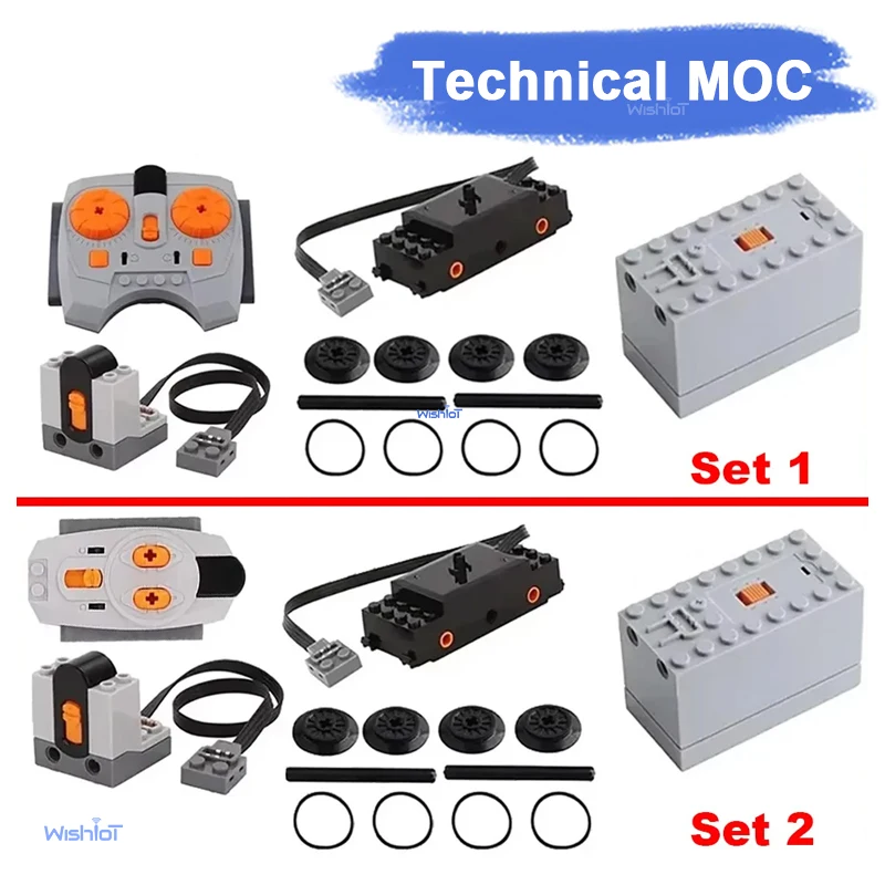 Train Track Building Blocks Kit MOC Power Functions Parts Motor Battery Box Infrared Speed Remote Control Receiver for Legoeds