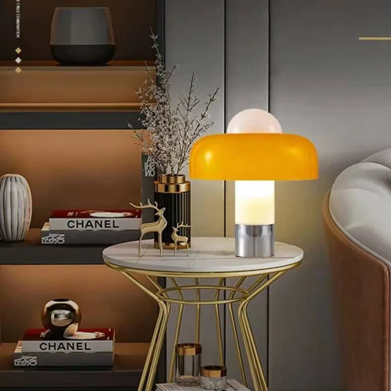 

Bauhaus mushroom table lamp medieval living room Nordic modern minimalist bedroom bedside table lamp hotel lighting fixture