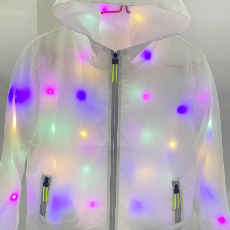 Kleurrijke lichtgevende LED-kleding LED-jasbroek voor kinderen voor kinderen Nieuwigheidsgeschenken Dansnacht Podiumvoorstellingkostuum