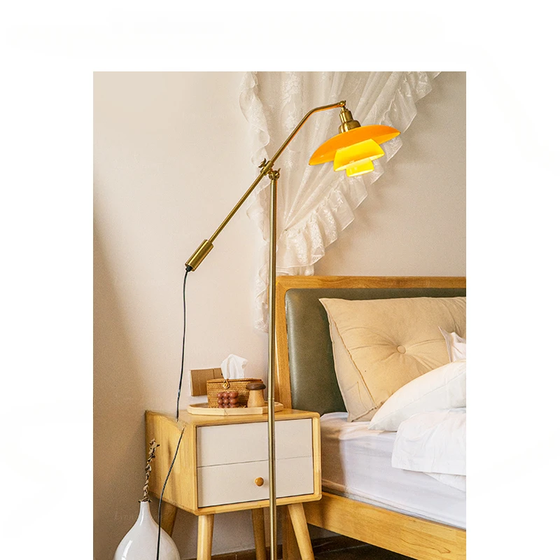 

Amber ph3/2 floor lamp, brass glass, retro living room, study