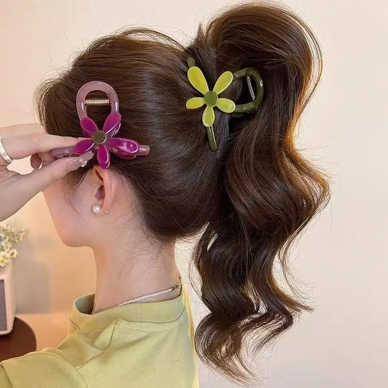 Blumen-Haarklammer, große, rutschfeste Kieferklammer für dickes Haar, für Frauen, für den täglichen Gebrauch – Detail 9