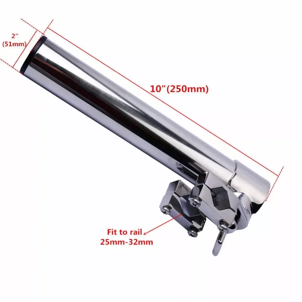 حامل قضيب صيد القارب، 316 من الفولاذ المقاوم للصدأ، مشبك، جراب قضيب اليخوت البحري، أداة صيد السمك، جودة عالية، 1 بوصة