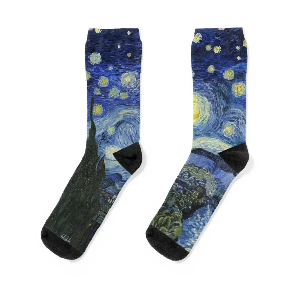 

The Starry Night Panorama Socks halloween Hiking boots custom cycling Socks Women Men's