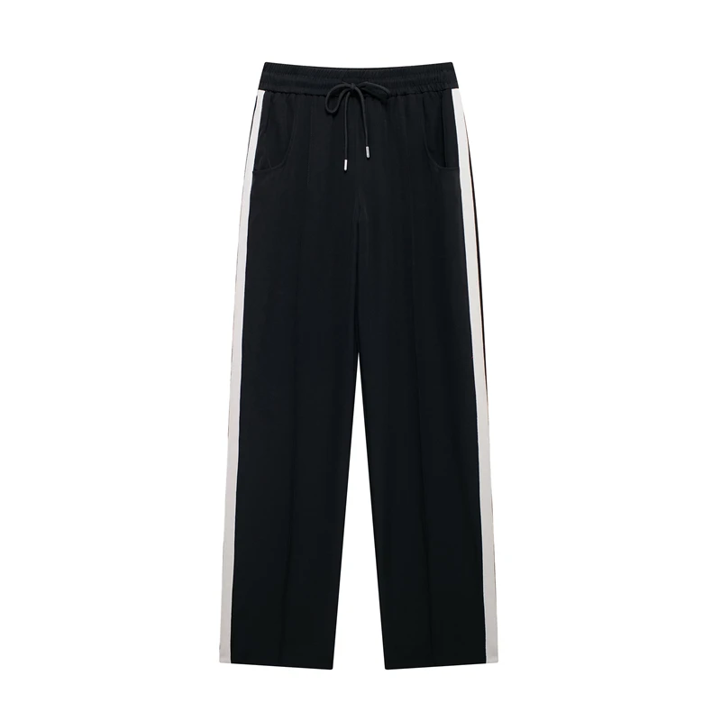 TRAF Women's trousers Fall-Winter 2024 new side striped slacks Casual and comfortable women's Trousers