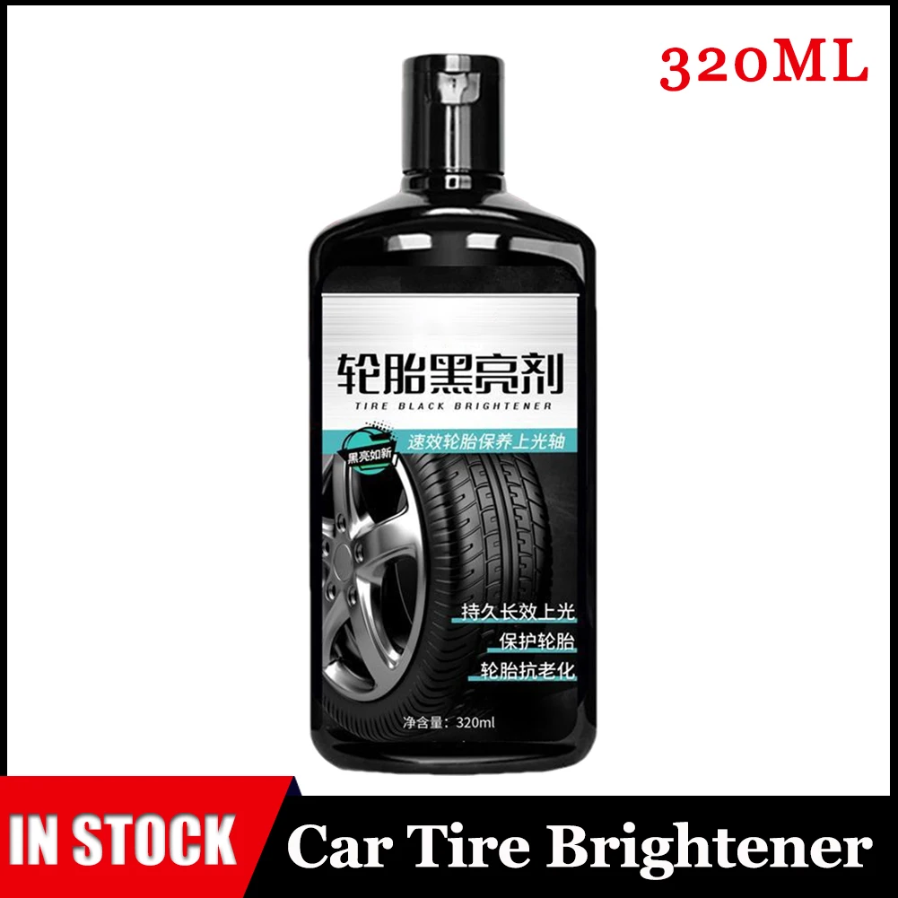 Wheel Brightener 320ml Wet Tire Finish Long-lasting Tire Protectant Gel Fast Drying Gloss Wheel Care Shine Waterproof For Cars