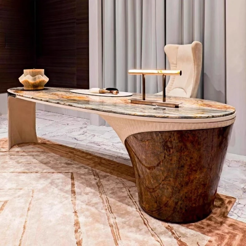 

mid-century Marble office desk high-end luxury fashion design Computer desk Elegant comfortable mesa para escritório furniture