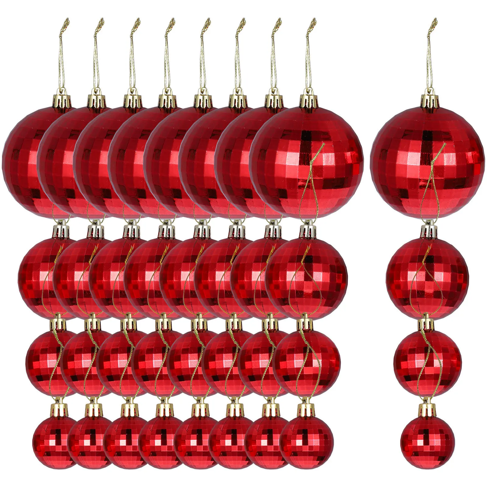 

36Pcs Christmas Tree Hanging Ornaments Xmas Ball Decorations Reflective Plastic Xmas Tree Party Supplies Indoor Outdoor