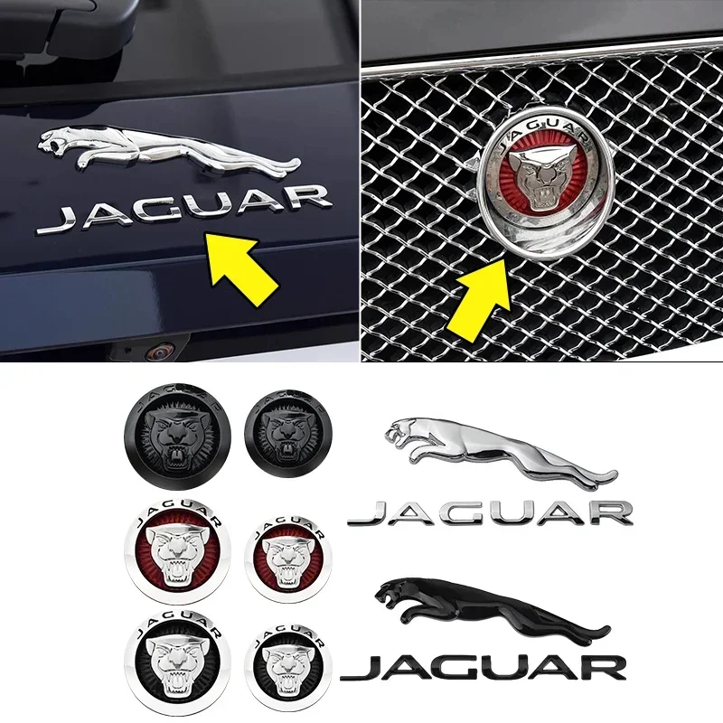 Emblemas 3D de ABS para Parrilla Delantera y Maletero Trasero, Adhesivos para Jaguar X S F XF XE XJ XK XEL XFL XJL XJ6 XJS XKR XFR JS R