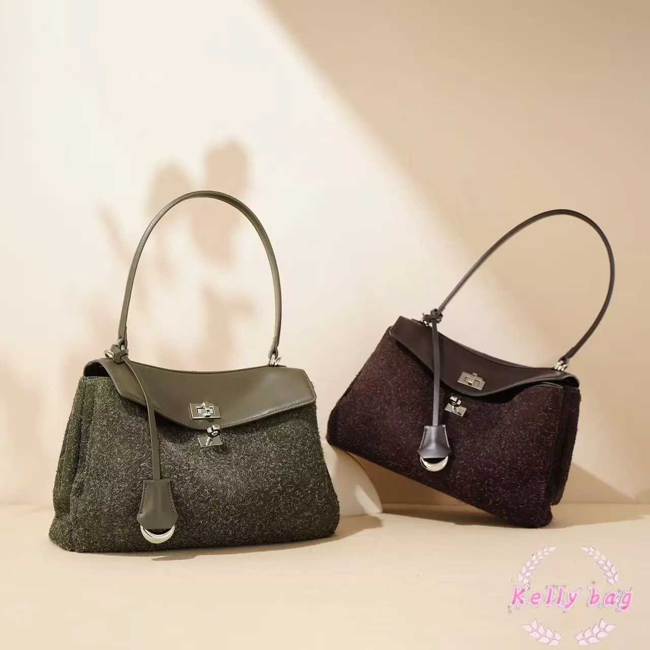 

2025 New Lady Handheld Shoulder Tote Crossbody Premium Suede Genuine Leather Vintage Large Bag Minimalist Series
