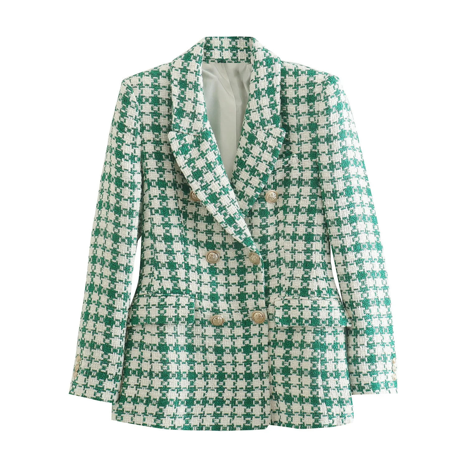 Women's textured double-breasted blazer