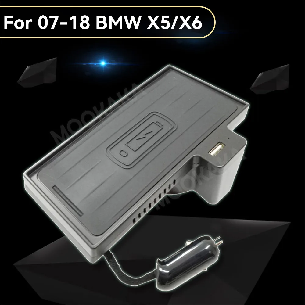

MOOKAKA Car Wireless Charger For BMW X5 X6 2007-2018 Quick Charge For Iphone Huawei P30 Pro Infrared Sensor Phone Holder