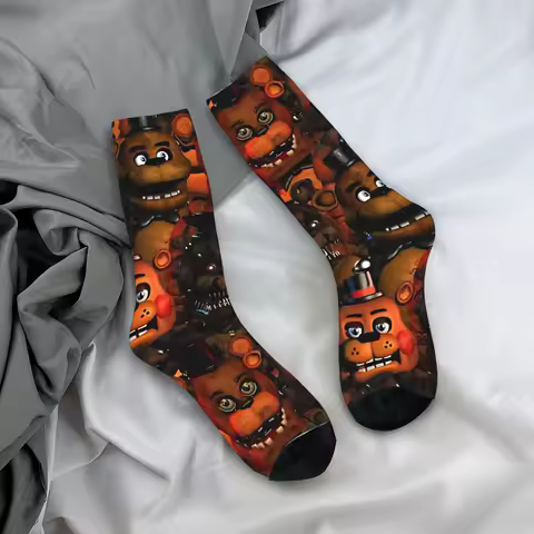 Retro Game Socks FNAF Anti Bacterial Stockings Women Men Medium Soft Outdoor Socks Winter Funny Graphic Socks