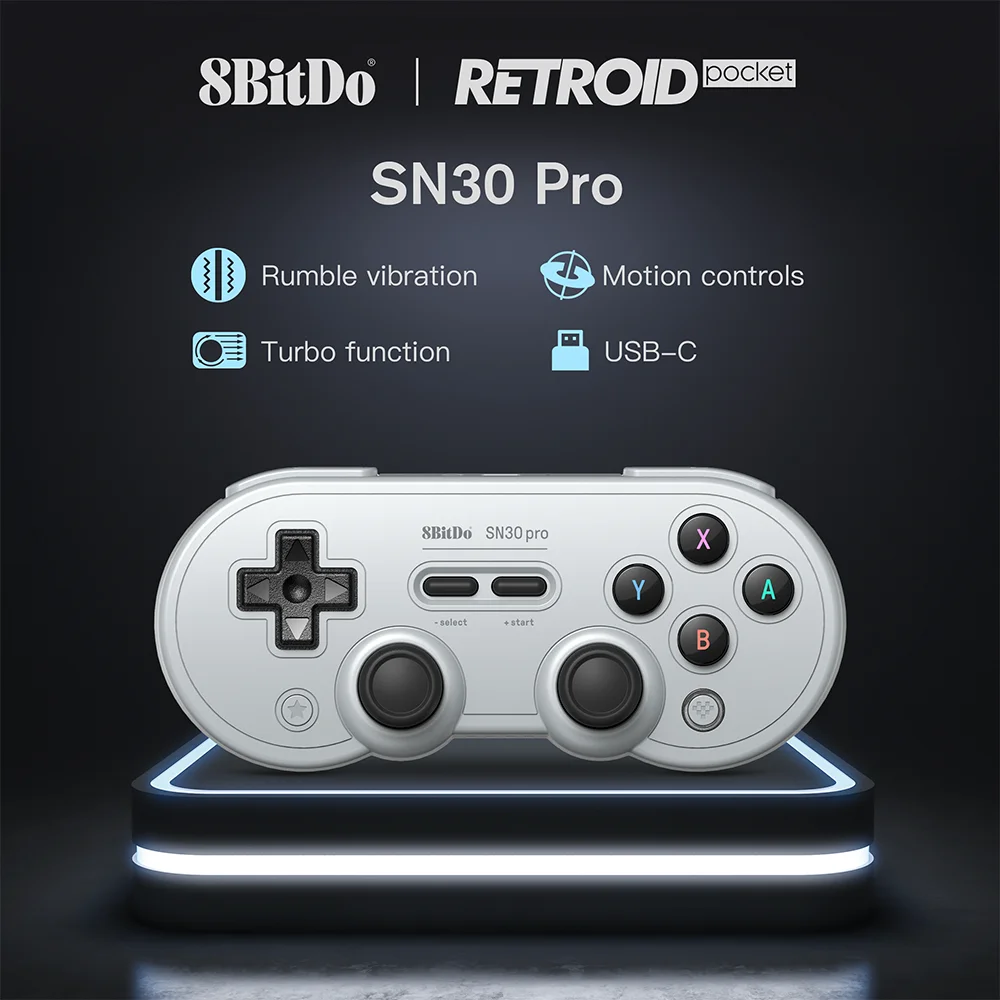 8bitdo SN30 Pro Bluetooth/USB Gamepad for Retroid Pocket 3Plus Click Joysticks Rumble Vibration Wireless Bluetooth Rechargeable