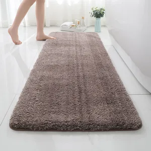 Modern Minimalist Solid Color Floor Mat, Square Long Plush, Thickened Absorbent Carpet, Bathroom Door Mat, Non Slip Mat