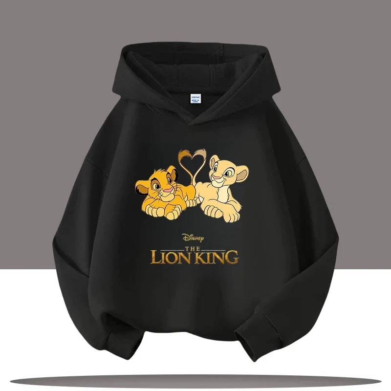 

Disney series "The Lion King" children's hooded sweatshirt for boys, girls' casual top with cartoon print, fall/winter clothing