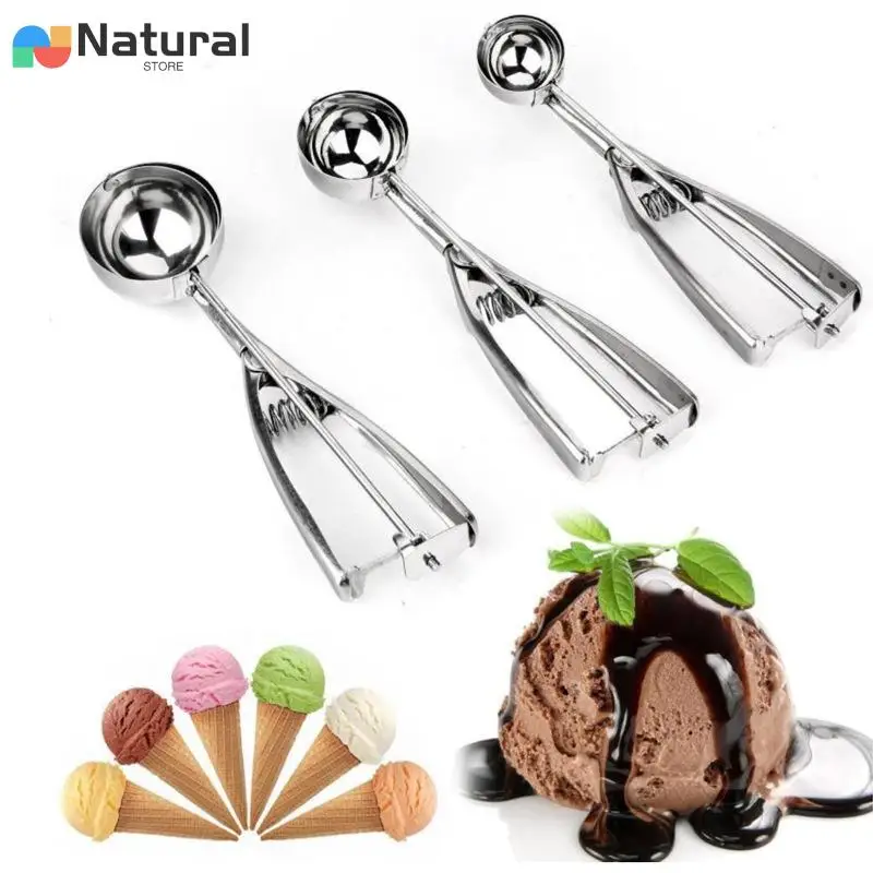 Pala para helado de acero inoxidable, excavadora de bolas, molde para cubitos de hielo hecho a mano, fácil desmoldar, accesorios de cocina, molde para bandeja de hielo