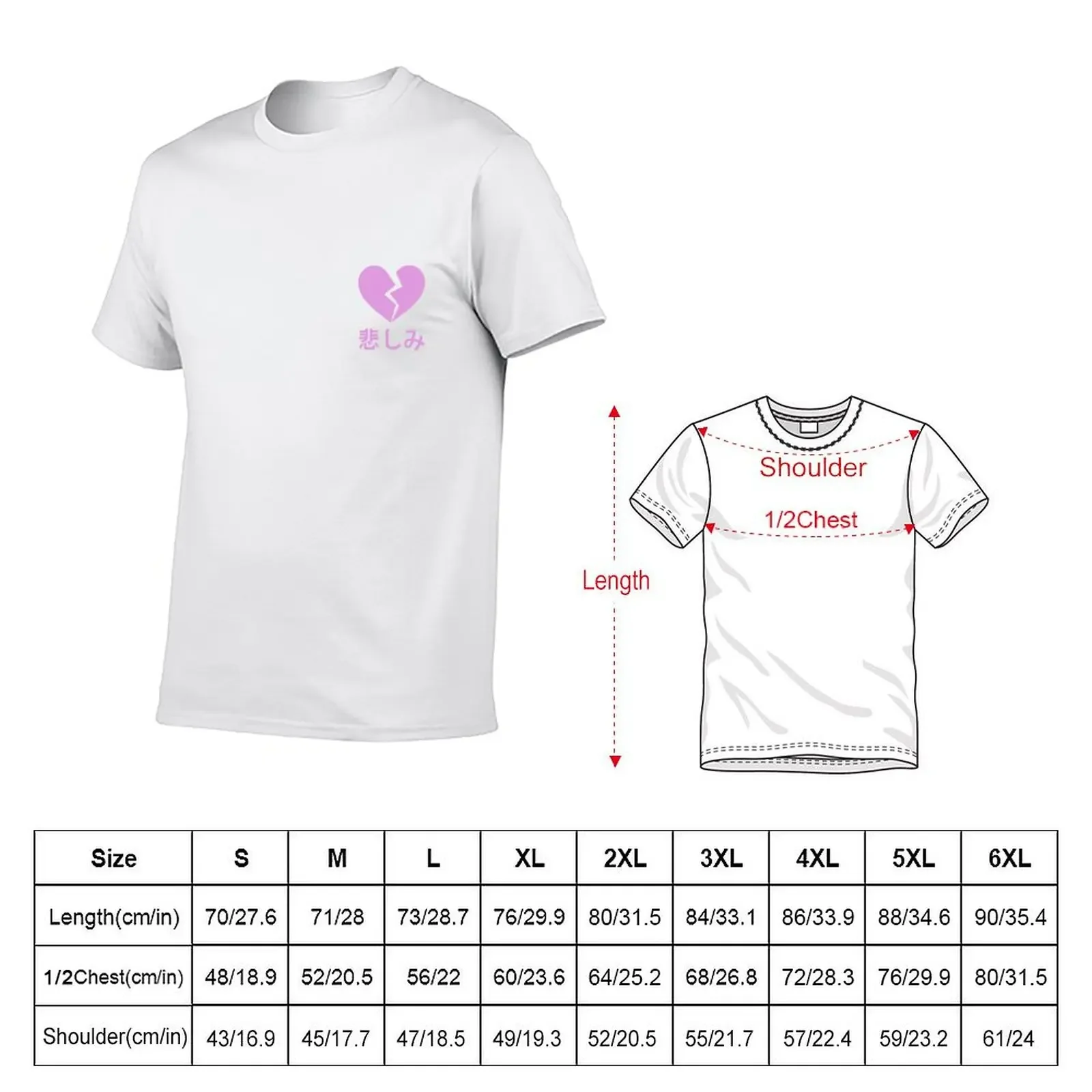 BROKEN HEART - SAD JAPANESE ANIME AESTHETIC T-Shirt summer tops new edition shirts graphic tee mens graphic t-shirts anime