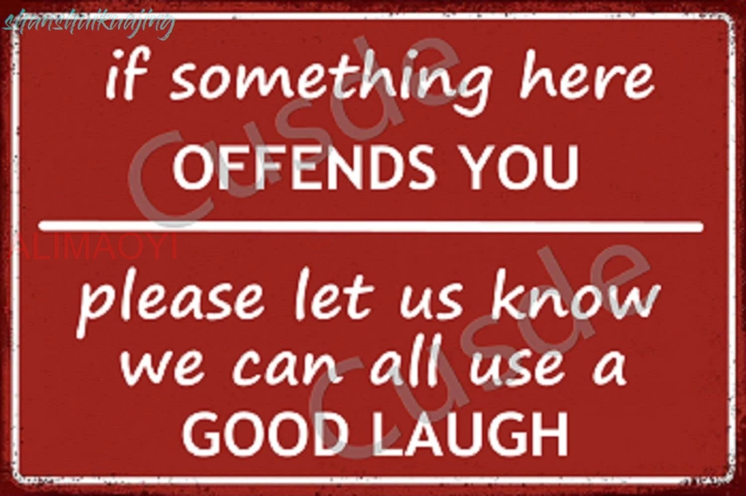 Cusde If Something Here Offends You Metal Tin Sign Funny Wall Decor Posters Vintage Retro Decorations for Coffee Bar Garage sign