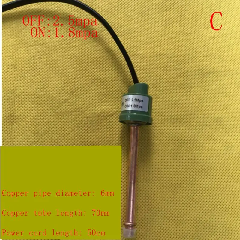 

OFF: 2.5Mpa ON: 1.8Mpa Air conditioning heat pump/compressor high pressure protector pressure protection switch