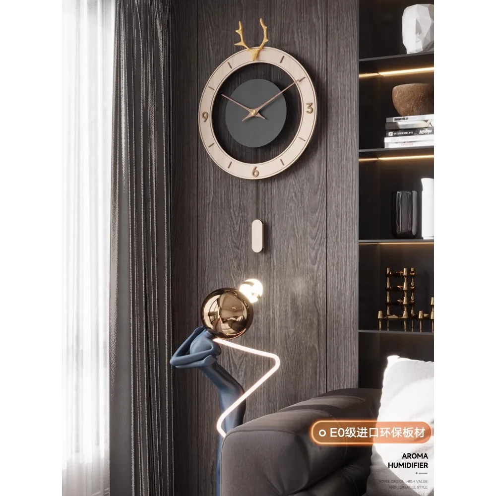 Nordic minimalist living room clock, home fashion, 2023 new internet celebrity decoration, creative deer clock, wall hangik