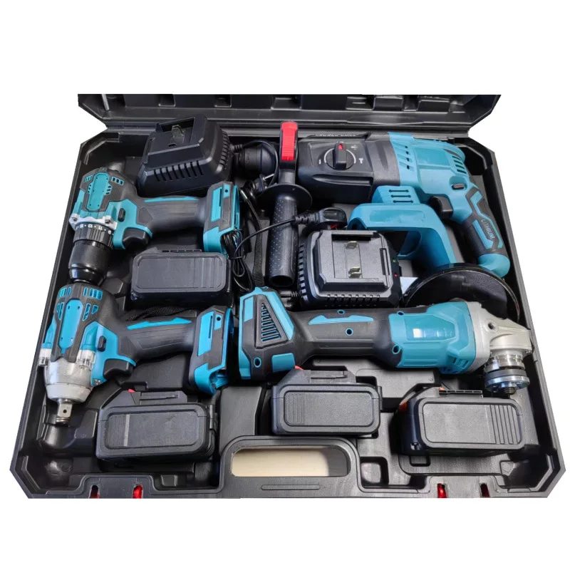 Power tool set four-piece lithium battery tool power tool lithium battery festool