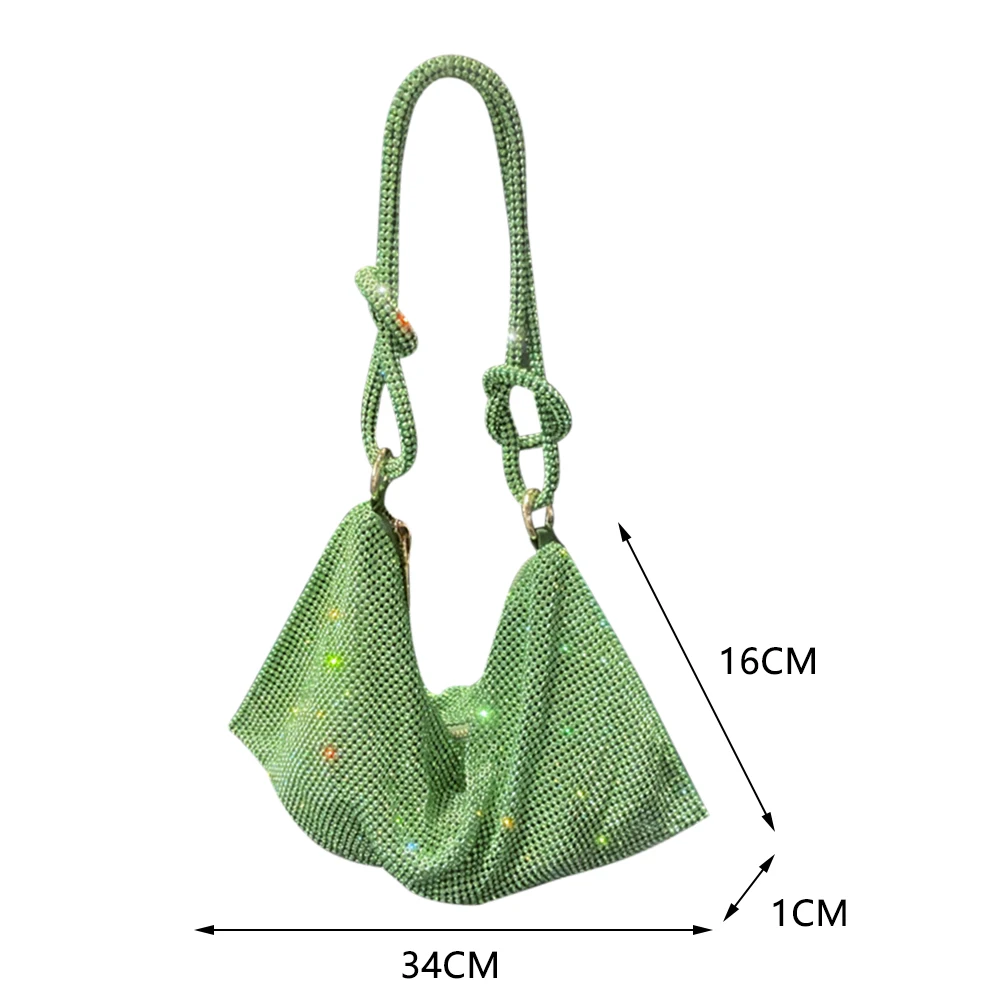 Bolsos de hombro Hobo de diseñador de moda para mujer, bolso de mano de noche con diamantes de imitación brillantes, monederos de cristal y bolso de mano para boda