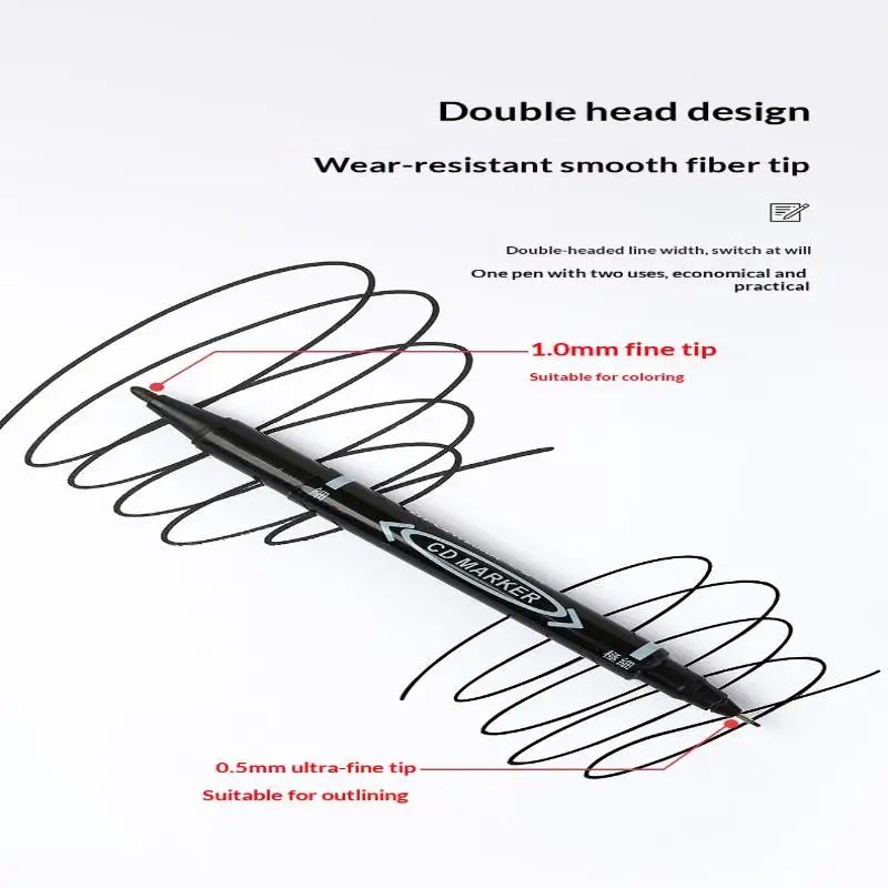 10Pcs Double-Tip Metal Glass Doodling Marking Graffiti Art Pen Permanent Paint Marker Pens Ink For Plastic Wood Stone Pen Set