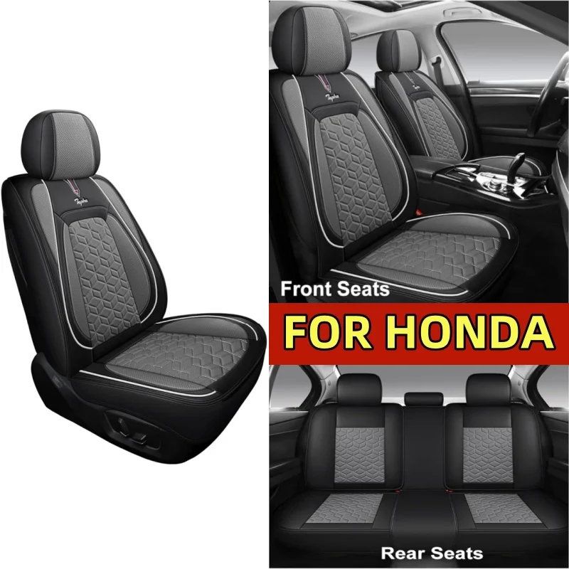 

Чехол на автомобильное сиденье для HONDA, водонепроницаемый чехол из искусственной кожи, мягкий, удобный, износостойкий, полностью кожаный, с запахом, чехол на 5-местное сиденье