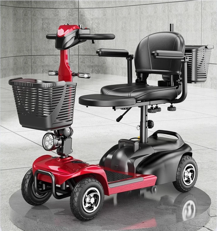 8-inch four-wheeled scooter electric folding electric wheelchair comfortable disabled car for the elderly
