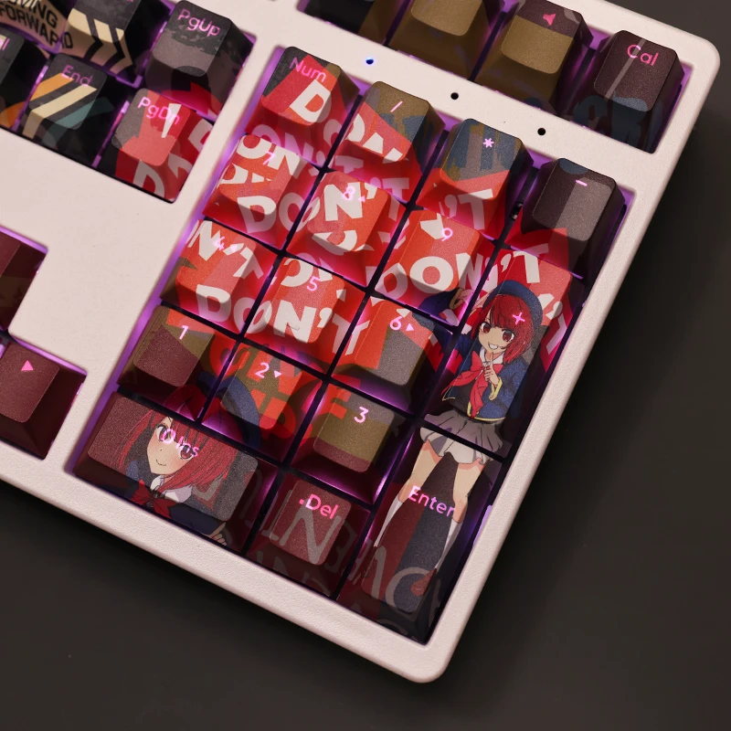 オリジナルの108キーの形をしたコスメアニメーションゲーマーキーボード用のCherryプロファイルpbtキーキャップ,メカニカルキーボード用,mx用