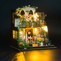 DIY 2-Story Garden Villa Model House - 3D Miniature Building Puzzle Kit, Handmade Dollhouse Decor, Creative Christmas Gift