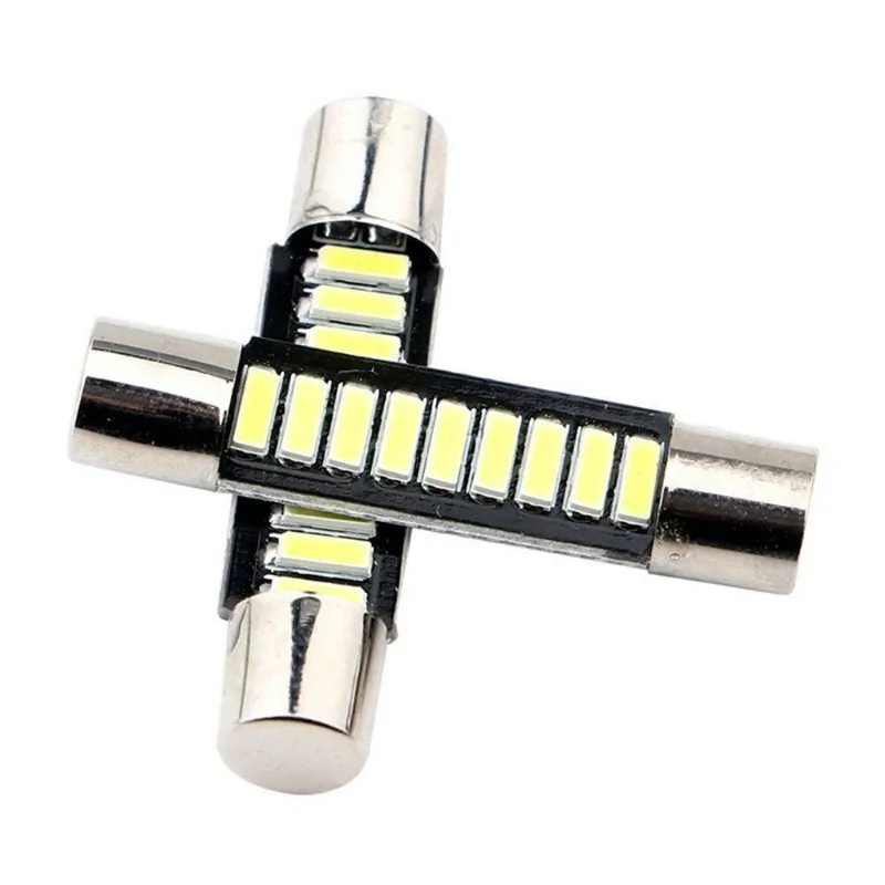 2/10pcs Festoon LED 31mm 29mm C5W 4014 9SMD LED Car Interior Dome Lights Vanity Mirror Sun Visor Lights Bulb Lamp DC 12V White