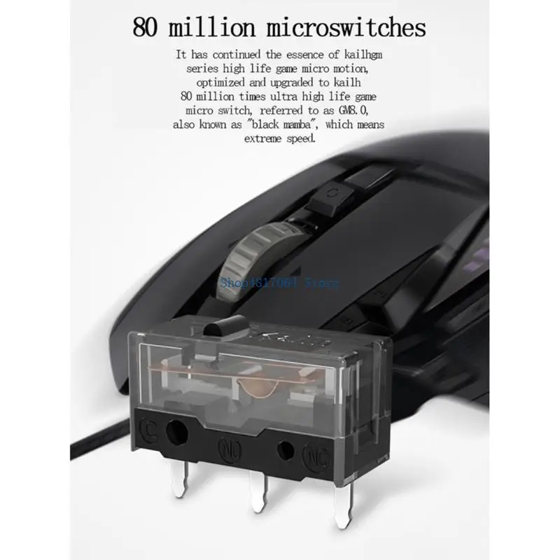 

T3LB Kailh GM8.0 Mouse Momentary Push Button Micro Limit Switches 3 Pin 5/2Pieces