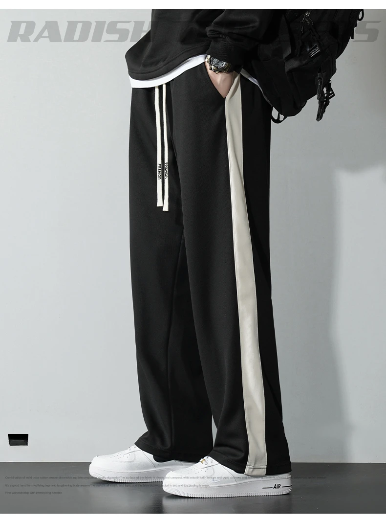 

vertical stripe Casual Joggers Pants Fashion Streetwear Oversized Sports Wide Leg Pants Hip Hop Y2k High-Waisted Sweatpants