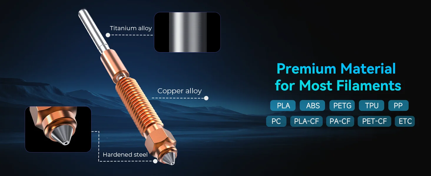 1/2/3 stücke Creality K1C Düse Kit 0,2/0,4/0,6/0,8/1,0mm 3D Drucker Hotend Sprinkler Kopf Kit Fit Ender 3 V3 Plus/K1 Max/Ender3 V3 – Detail 2