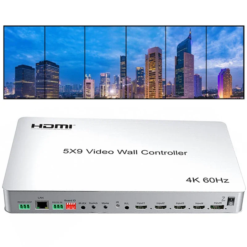 4K 60hz 5x9 Video Wall Controller TV Wall Video Splicer Support Horizontal Screen Vertical Screen Splicing 4x1 HDMI Multiviewer