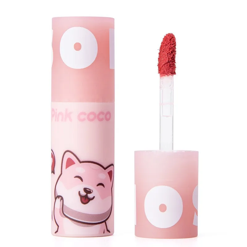 Pinkcoco-Bolha Bear Matte Lip Balm, Impermeável Durável, Non-Fading Lip Glaze, Non-Stick Cup, Lip Gloss, Maquiagem Batons, 1Pc