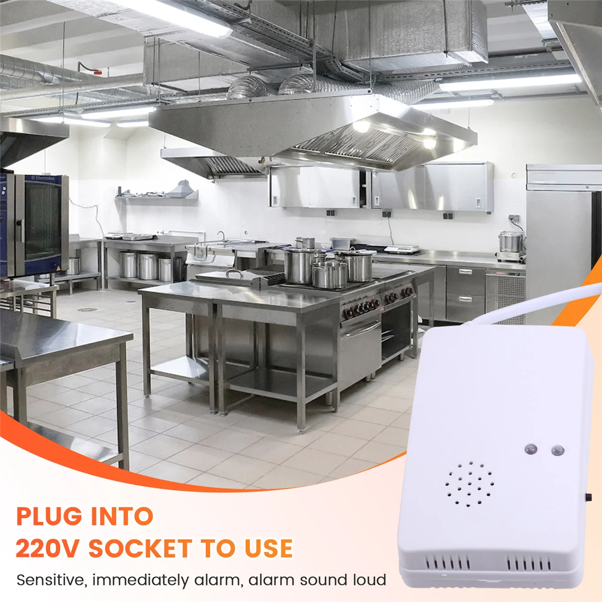The New Gas Leak Detector Combustible Propane Butane Methane Leak Warning Combustible Gas Alarm Sensor for Home Security EU Plug