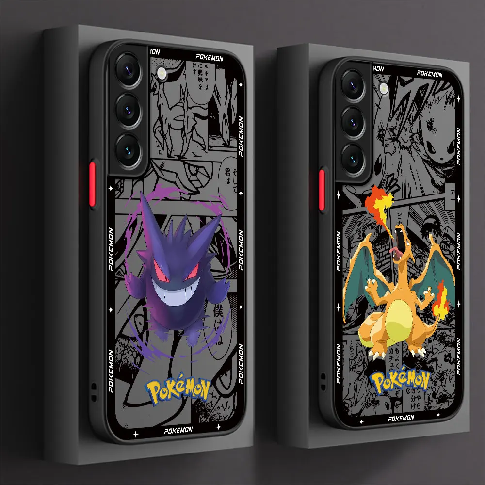 

Japan Anime Pikach Charizard phone cases For Samsung Galaxy Funny S23 S20 FE S10 Lite S21 Note 20 S24 Ultra S22 Plus Matte Cover