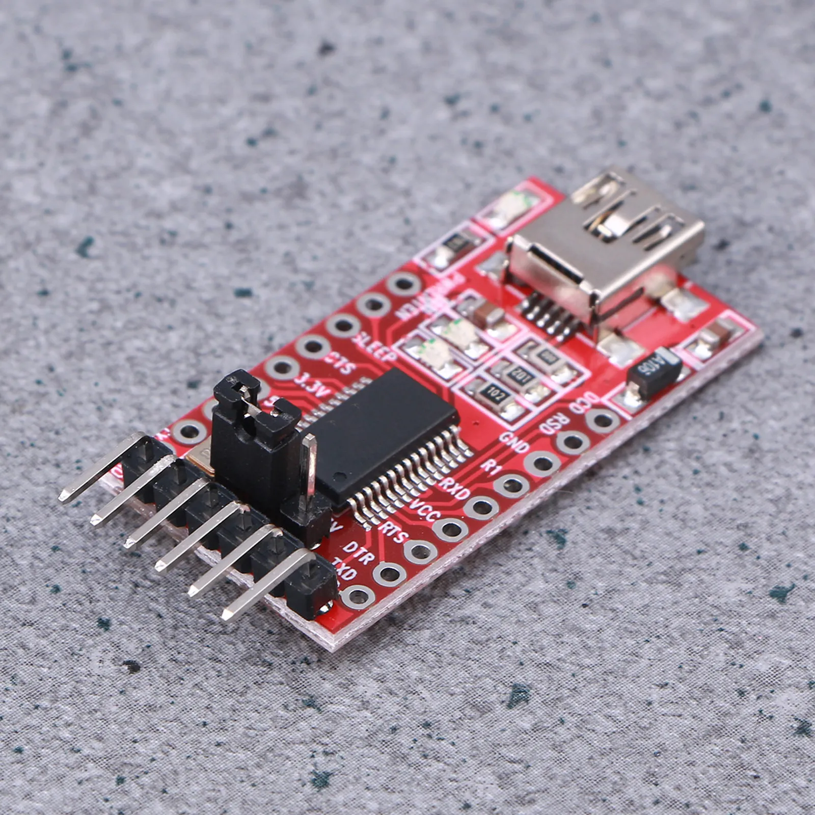 USB to Ttl Module Mini USB Interface Support 3.3V 5.5V Overcurrent Protection Indicator Serial Adapter