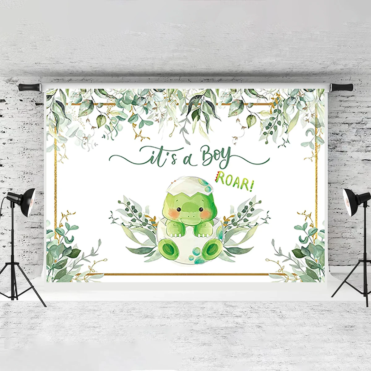 It's A Boy Hatch Dinosaur Theme Backdrop Happy Birthday Kids Photography Decoration Welcome Jurassic New Born Baby Shower Banner