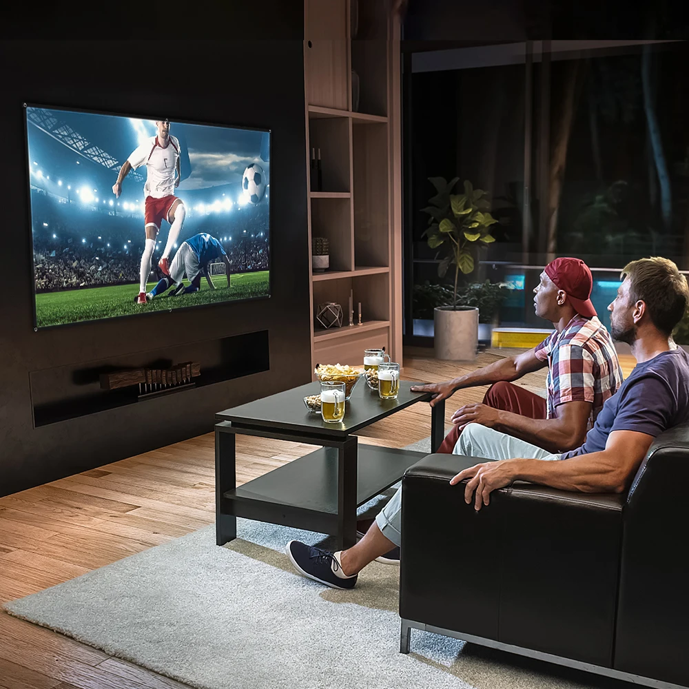 BlitzWolf BW-VS8 ポータブルメタルプロジェクタースクリーン 80/100/120 インチ 1.8 ゲイン耐光折りたたみ式 16:9 ハイライト映画屋外ホーム