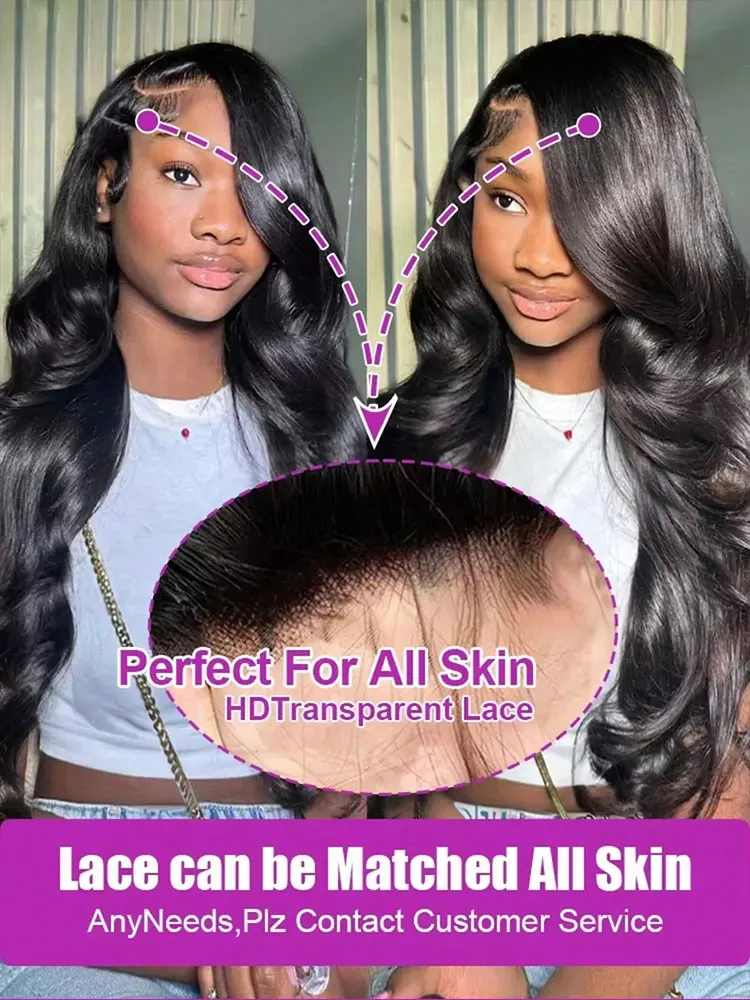 Body Wave Human Hair Lace Frontal Wig, 13x6/13x4 HD Lace, Glueless, Wet and Wavy
