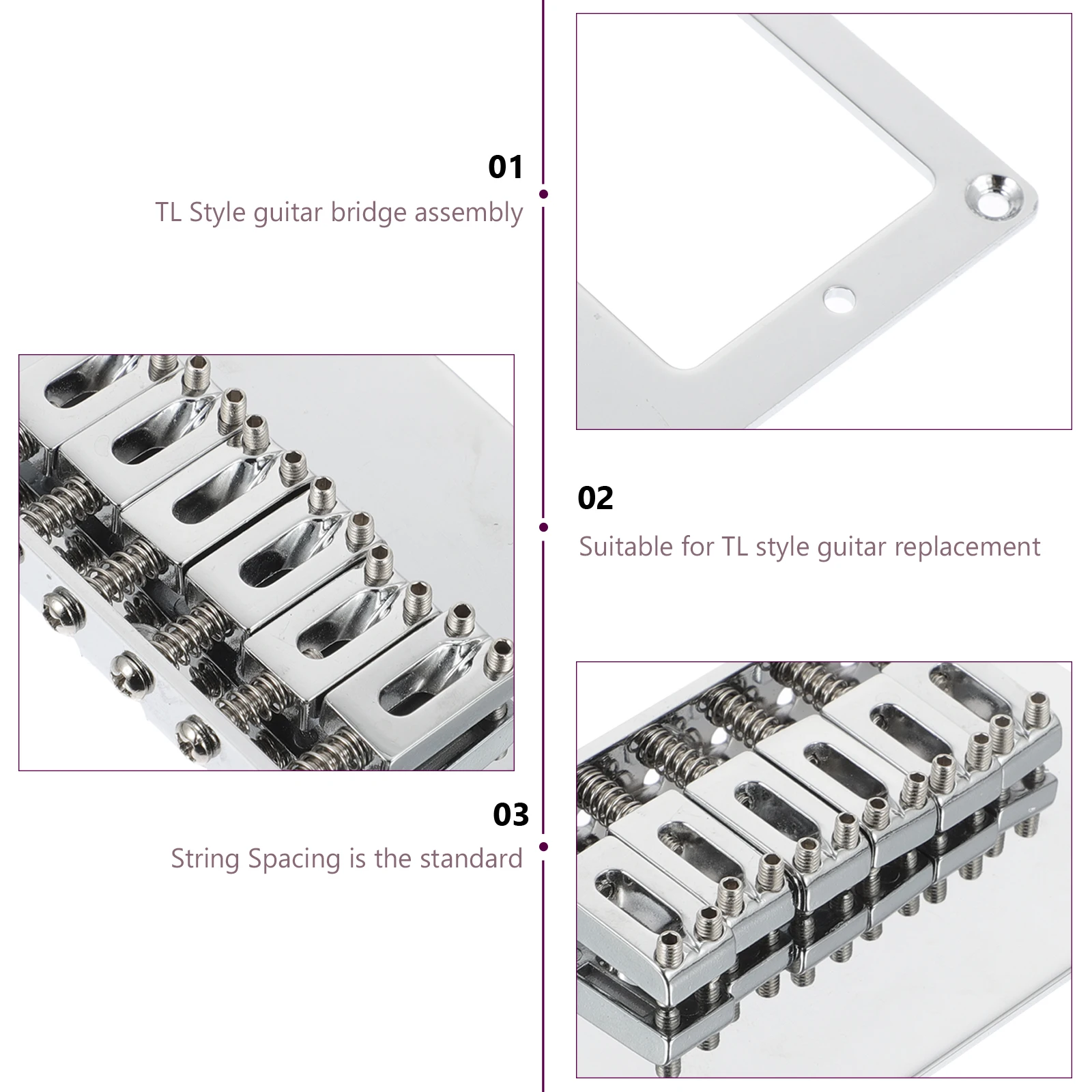 

Electric Guitar Silver Bridge Double Humbucker Dual Pickups for TL Professional